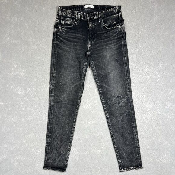 Moussy Vintage Jeans Size 27 Black Howa Skinny Distressed Pockets Japan - Picture 1 of 14